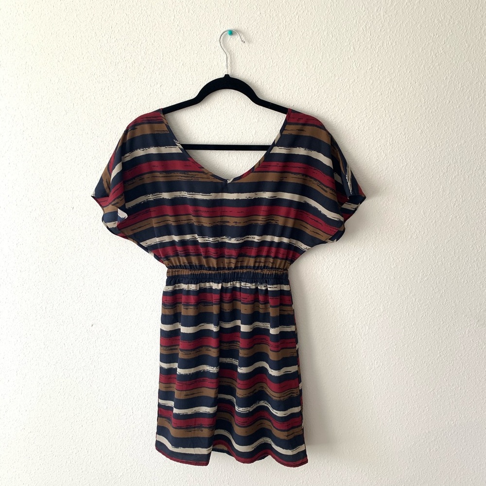 Lush Striped Dress SS | Butterfly Sleeves